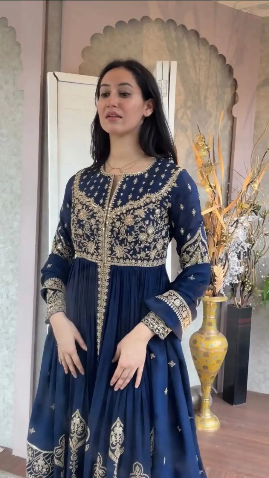 KD 1554 Navy Blue Faux Georgette Salwar Suit with Designer Work. Affordable Price ₹2549. Delivery 4-6 Working Days. Shop now. | Jump Suits, Tops & Bottoms, Track Suits, Salwar suit, Casual Suits, Creative suits, Designer Suits, Palazzo Suits, Party Wear Suits, Patiala Suits, Straight Suits, Trendy Wear