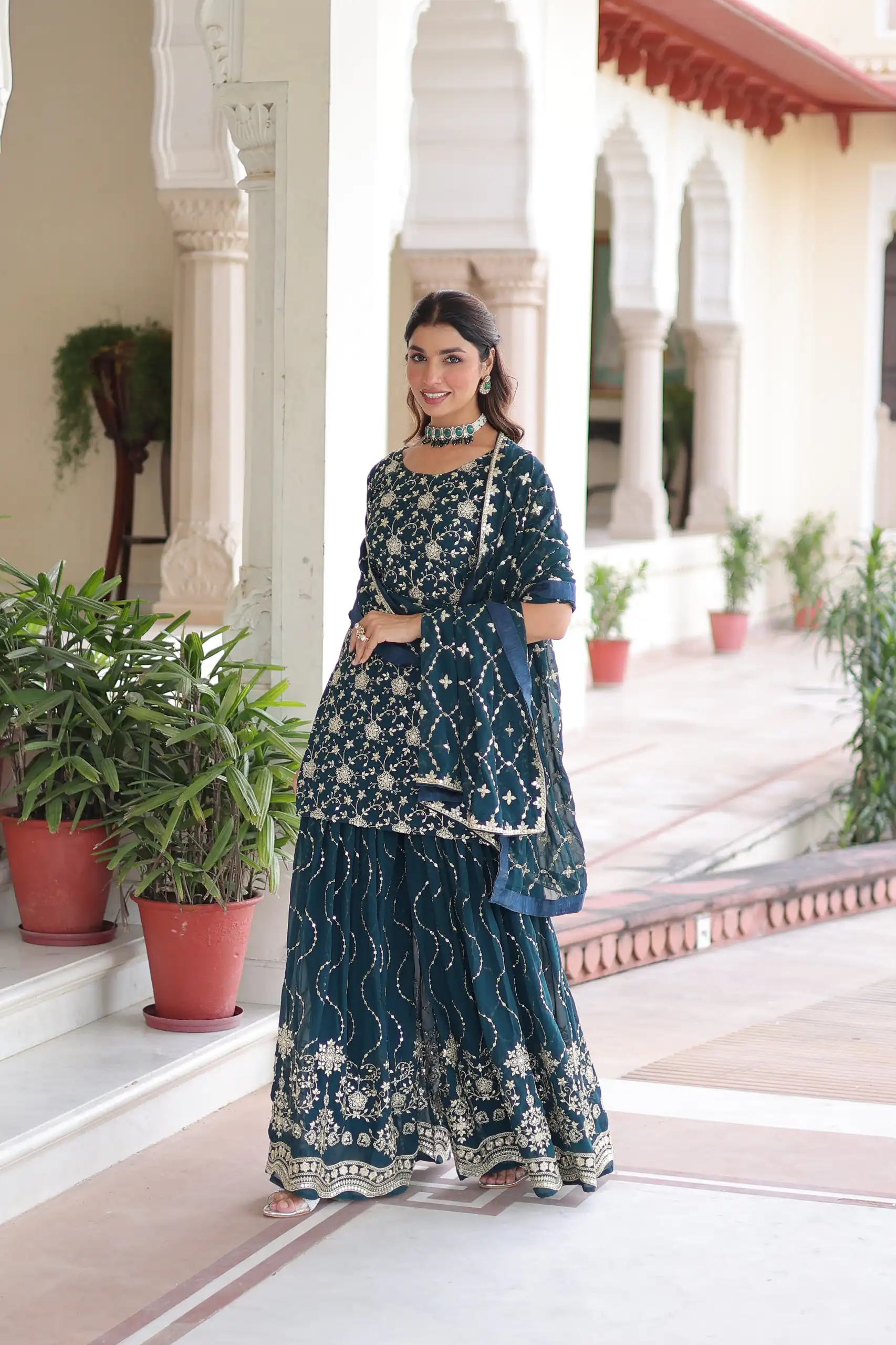KA 1210 Navy Blue in Georgette. Embroidery Work & Sequins Work Salwar Suit Grab it for ₹2599. Delivery 4-6 Working Days. Shop now. | Casual Suits, Jump Suits, Tops & Bottoms, Track Suits, Salwar suit, Creative suits, Designer Suits, Palazzo Suits, Party Wear Suits, Patiala Suits, Straight Suits, Trendy Wear