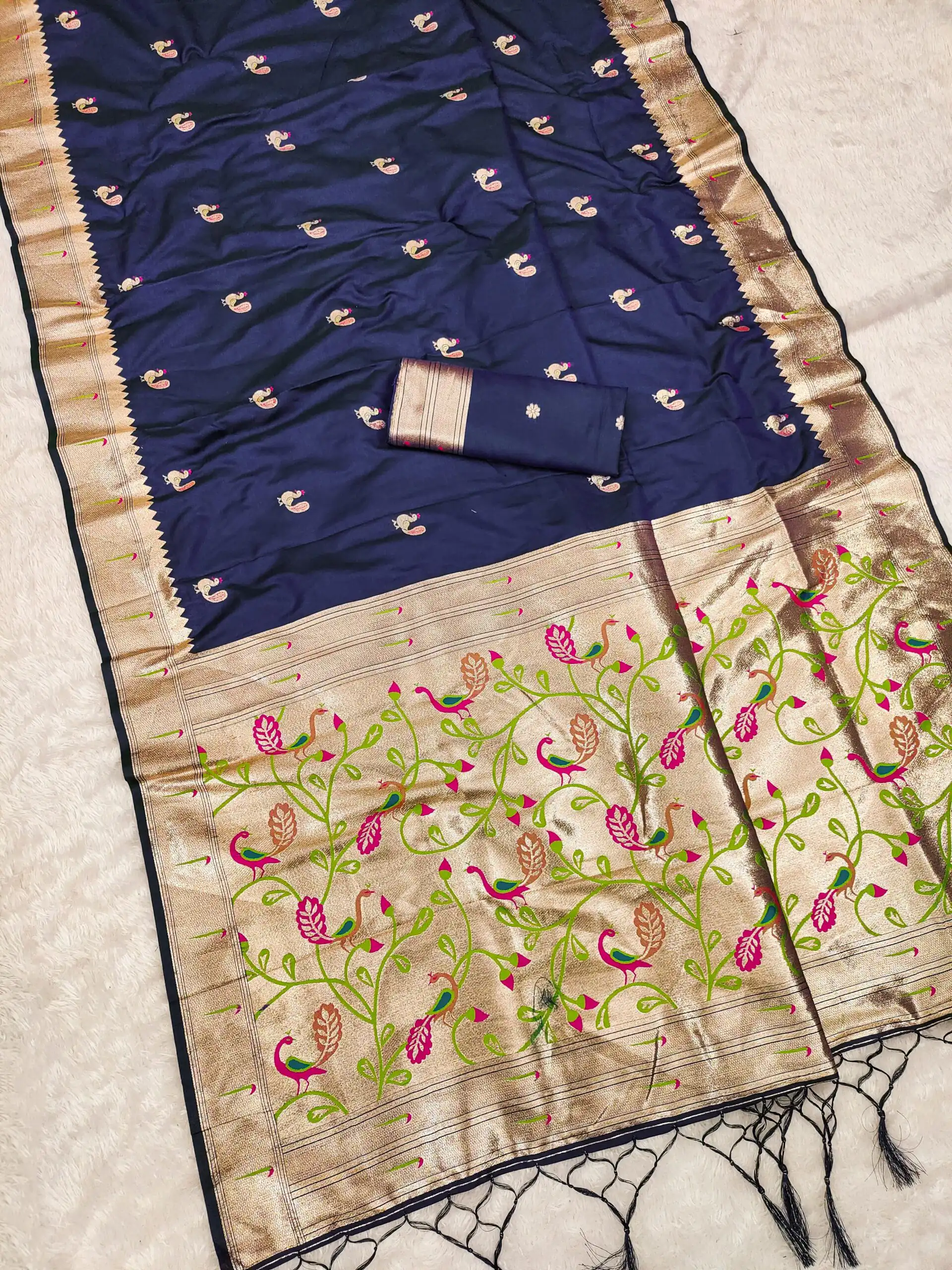 MB 389 Navy Blue Soft Paithani Silk Saree with Lace Work & Zari Work. Affordable Price ₹2049. Delivery 4-6 Working Days. Shop now. | Sarees, Bollywood Sarees, Creative Sarees, Designer Sarees, Embroidered Sarees, Ethnic Saree, Modern Digital sarees, Party Wear Sarees