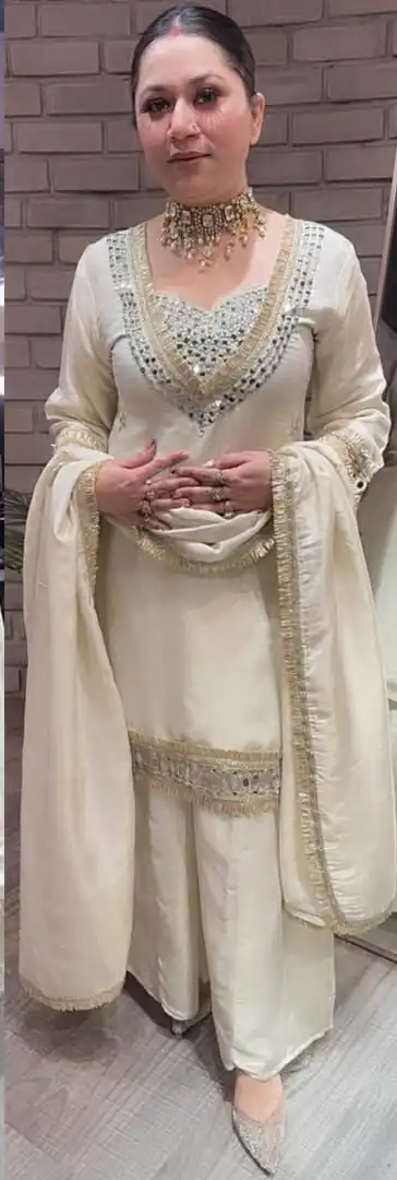 LG 2015 Off White Cosmos Salwar Suit Perfect for Wedding, Party, Karwa Chauth, Eid, Holi – . Exclusive Offer ₹2099. Delivery 4-6 Working Days. Shop now. | Jump Suits, Salwar suit, Casual Suits, Creative suits, Designer Suits, Palazzo Suits, Party Wear Suits, Patiala Suits, Straight Suits