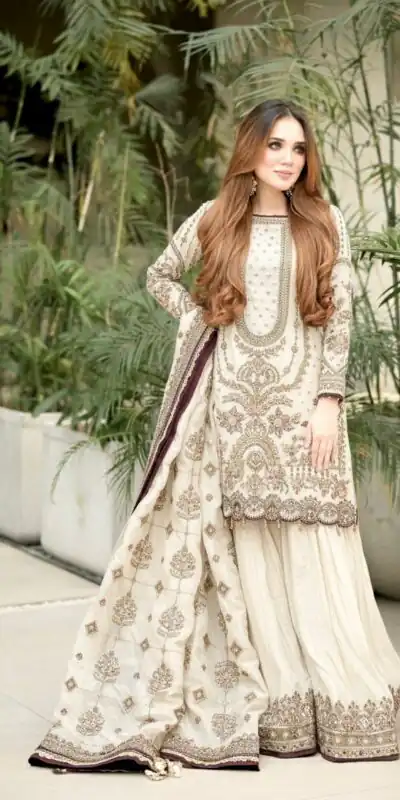 AD 213 Off White Khajuri Crush Georgette Salwar Suit with Lace Work & Embroidery Work. Festive Deal ₹2649. Delivery 4-6 Working Days. Shop now. | Jump Suits, Tops & Bottoms, Track Suits, Salwar suit, Casual Suits, Creative suits, Designer Suits, Palazzo Suits, Party Wear Suits, Patiala Suits, Straight Suits, Trendy Wear