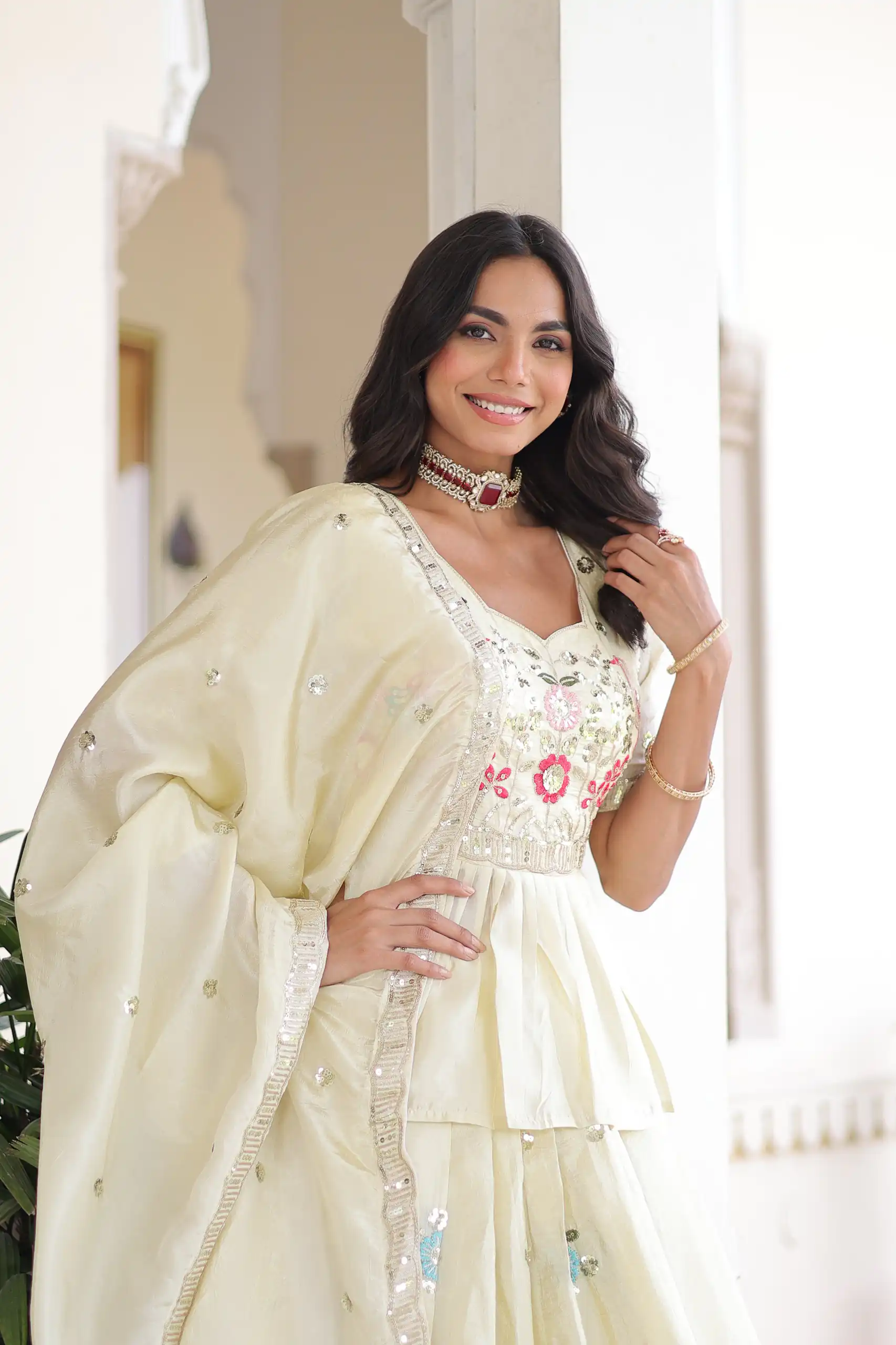 KA 5060 Off White Gold Crush Lehenga Choli Perfect for Wedding, Party, Bridal Wear, Makar Sankranti, Raksha Bandhan – . Exclusive Offer ₹2649. Del | Lehenga, Bollywood Lehenga, Creative Lehenga, Designer Lehenga, Embroidered Lehenga, Party Wear Lehenga