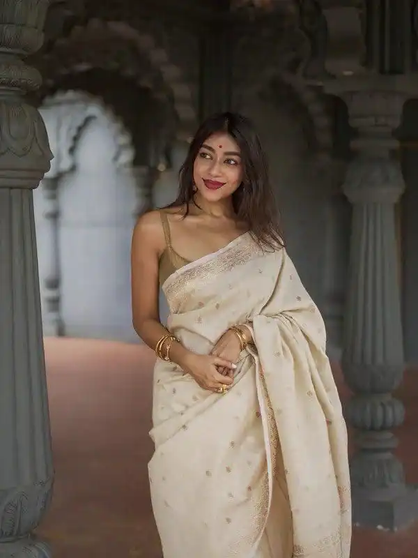 KP 6040 Off White Soft Lilan Slab Saree with Weaving Work Designer Work. Festive Deal ₹1399. Delivery 4-6 Working Days. Shop now. | Sarees, Bollywood Sarees, Creative Sarees, Designer Sarees, Embroidered Sarees, Ethnic Saree, Modern Digital sarees, Party Wear Sarees