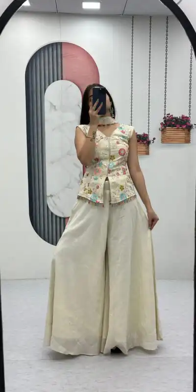 PC 451 Off White Tissue Simmer Salwar Suit with Embroidery Work. Available at ₹2549 only. Delivery 4-6 Working Days. Shop now. | Casual Suits, Jump Suits, Tops & Bottoms, Track Suits, Salwar suit, Creative suits, Designer Suits, Palazzo Suits, Party Wear Suits, Patiala Suits, Straight Suits, Trendy Wear