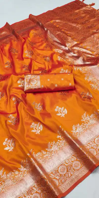 MB 39 Orange Color Banarasi Silk Saree with Lace Work & Zari Work. Grab it for ₹1999. Delivery 4-6 Working Days. Shop now. | Sarees, Bollywood Sarees, Creative Sarees, Designer Sarees, Embroidered Sarees, Ethnic Saree, Modern Digital sarees, Party Wear Sarees