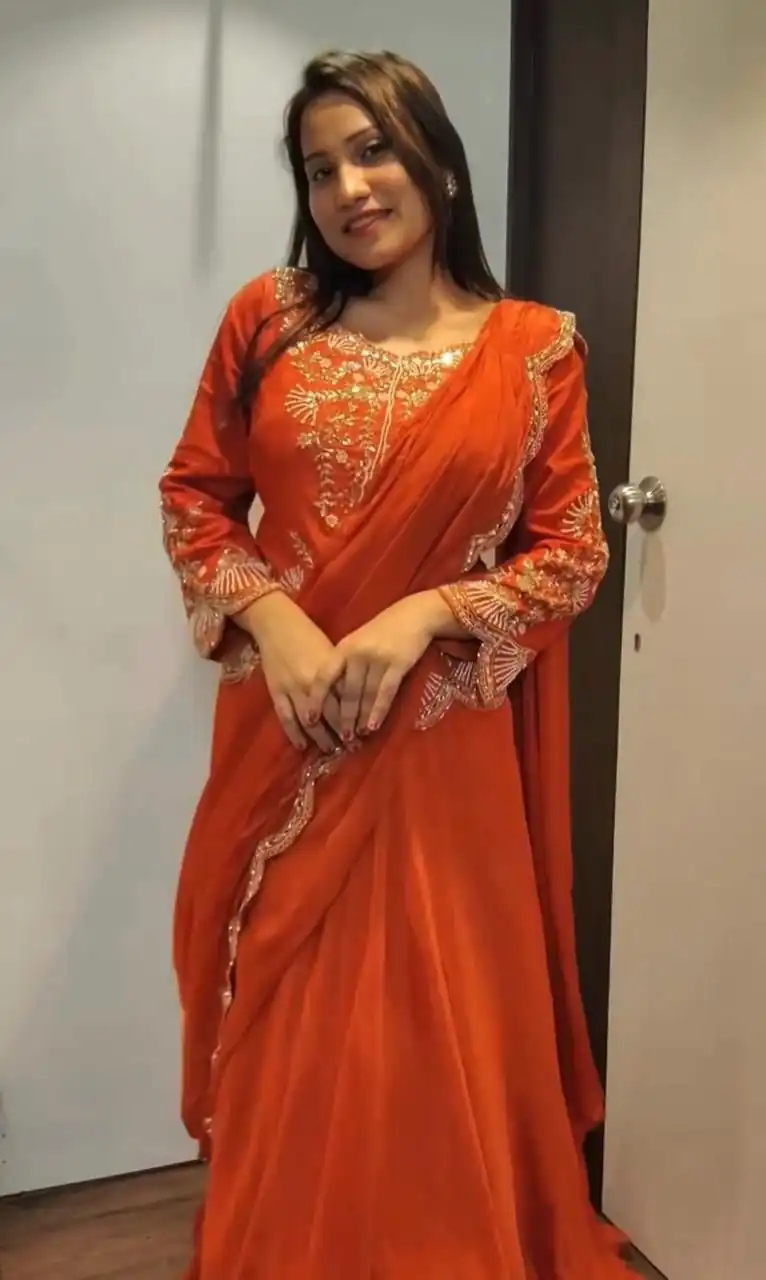 BE 407 Orange in ChinonMirror Work & Embroidery Work Lehenga Choli . Affordable Price ₹1999. Delivery 4-6 Working Days. Shop now. | Lehenga, Bollywood Lehenga, Creative Lehenga, Designer Lehenga, Embroidered Lehenga, Party Wear Lehenga