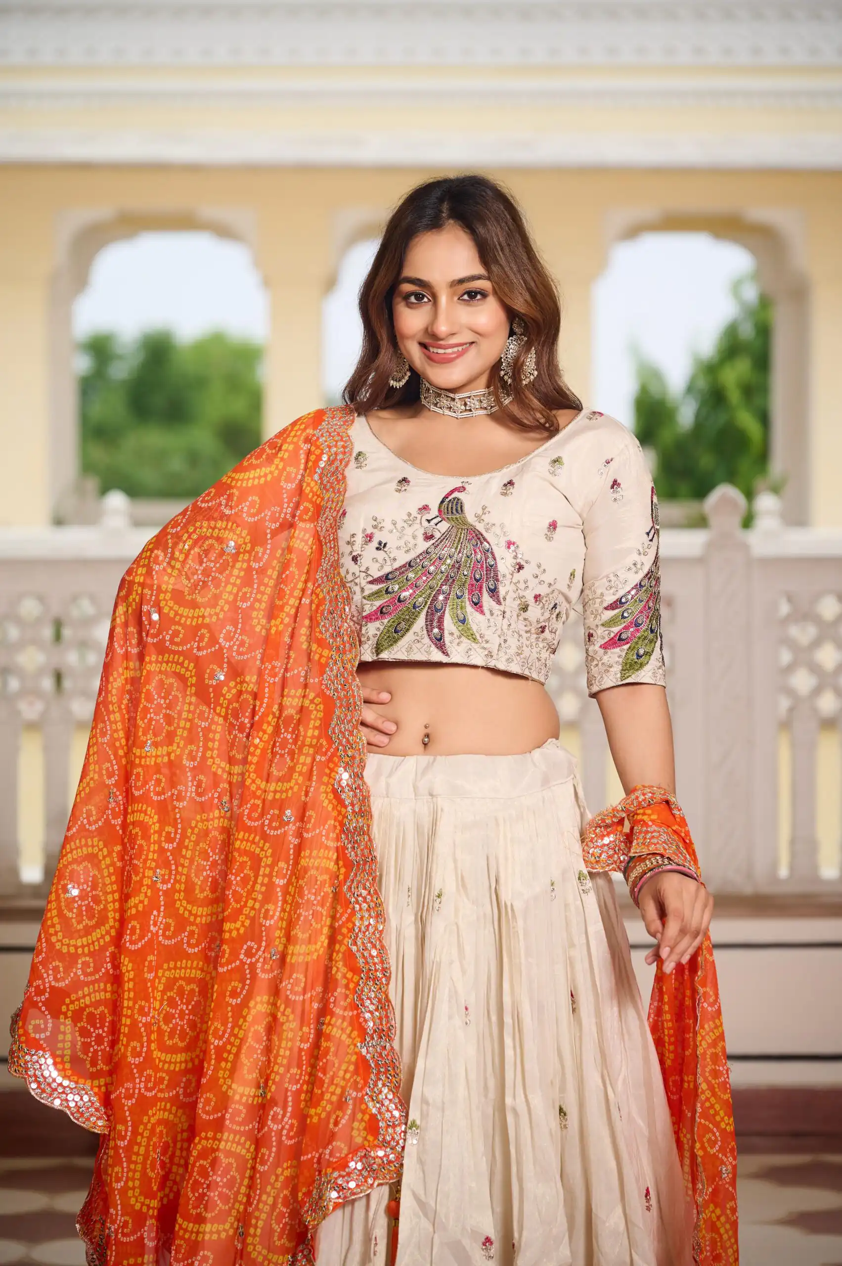 Ram 102 Orange Color Pure Tissue silk Lehenga Choli with Embroidery Work. Grab it for ₹3249. Delivery 4-6 Working Days. Shop now. | Lehenga, Bollywood Lehenga, Creative Lehenga, Designer Lehenga, Embroidered Lehenga, Party Wear Lehenga