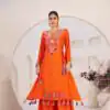 KD 1516 Orange Rayon Thread With Real Mirror Work Salwar Suit. Wedding, Party, Festive, Events, Best Price ₹1999. Delivery 4-6 Working Days. Shop now. | Casual Suits, Jump Suits, Tops & Bottoms, Track Suits, Salwar suit, Creative suits, Designer Suits, Palazzo Suits, Party Wear Suits, Patiala Suits, Straight Suits, Trendy Wear