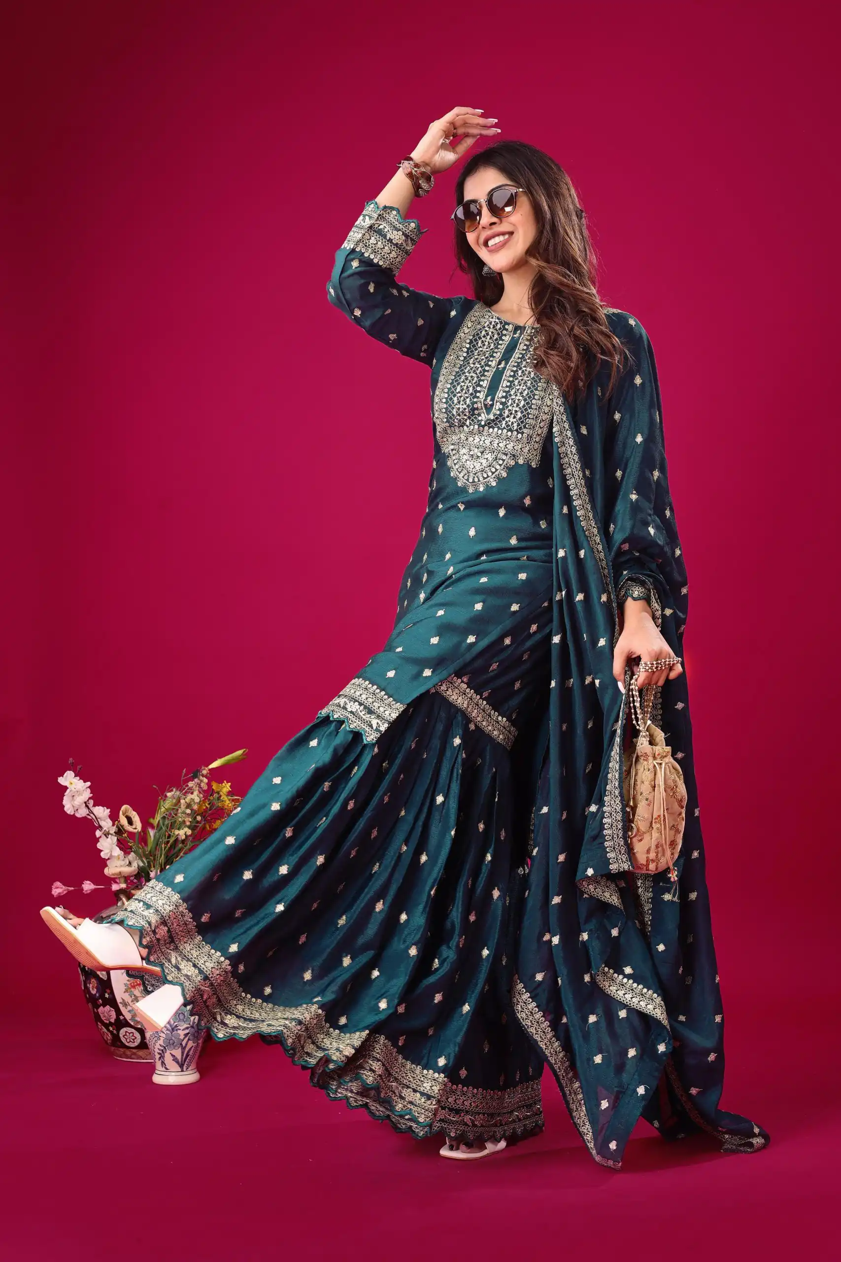 ZF 5006 Peacock Blue Color Chinon Silk Sequence Work Salwar Suit Casual, Wedding, Festive, Events . Expected Delivery  4-6 Working Days @2149/- only      | Jump Suits, Salwar suit, Casual Suits, Creative suits, Designer Suits, Palazzo Suits, Party Wear Suits, Patiala Suits, Straight Suits