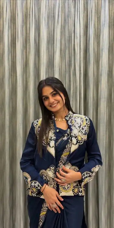 BE 433 Peacock Blue Color French Crape Saree with Embroidery Work. Best Price ₹2099. Delivery 4-6 Working Days. Shop now. | Sarees, Bollywood Sarees, Creative Sarees, Designer Sarees, Embroidered Sarees, Ethnic Saree, Modern Digital sarees, Party Wear Sarees