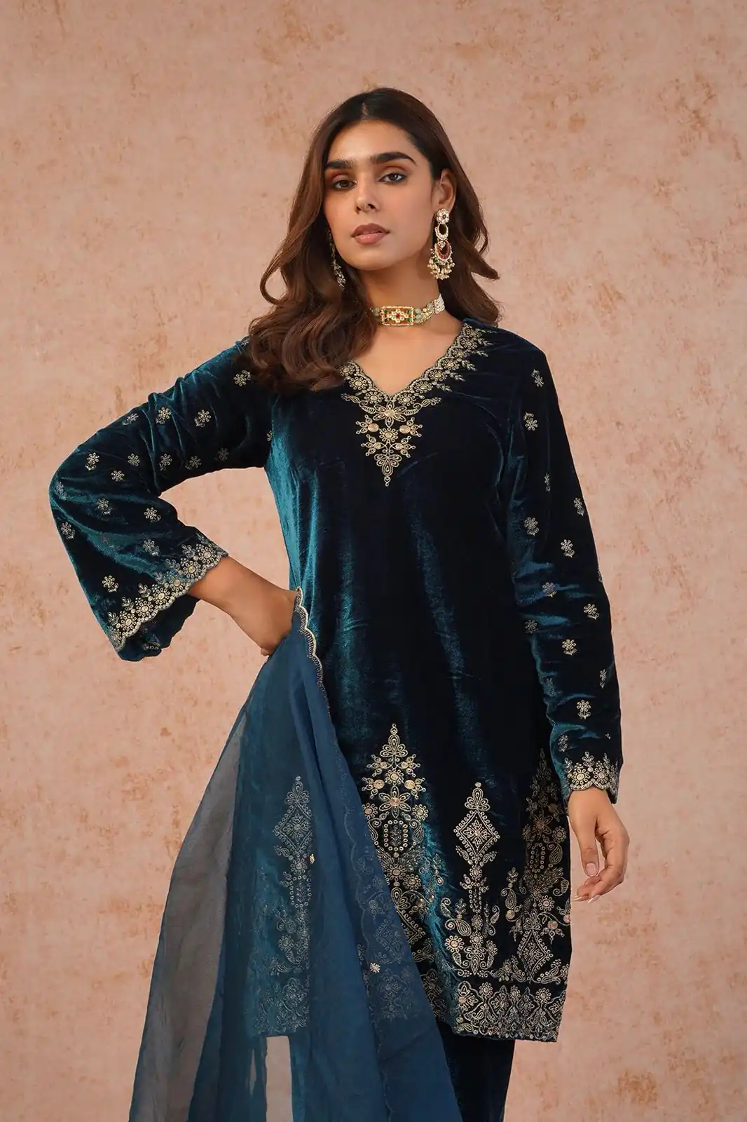 KD 1547 Peacock Blue Viscose Velvet Salwar Suit with Designer Work. Special Price ₹2099. Delivery 4-6 Working Days. Shop now. | Casual Suits, Jump Suits, Tops & Bottoms, Track Suits, Salwar suit, Creative suits, Designer Suits, Palazzo Suits, Party Wear Suits, Patiala Suits, Straight Suits, Trendy Wear