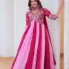 Ram 079 Pink Fox Georgette Gown Perfect for Wedding, Party, Eid, Temple Visit, Pongal – . Best Price ₹2049. Delivery 4-6 Working Days. Shop now. | Gowns, Bollywood Gowns, Creative Gowns, Designer Gowns, Embroidered Gowns, Party Wear Gowns