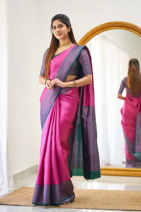 KPR 177 Pink in Soft Lichi Silk Jacquard Work Designer Work Saree . Now at just ₹1449. Delivery 4-6 Working Days. Shop now. | Sarees, Bollywood Sarees, Creative Sarees, Designer Sarees, Embroidered Sarees, Ethnic Saree, Modern Digital sarees, Party Wear Sarees