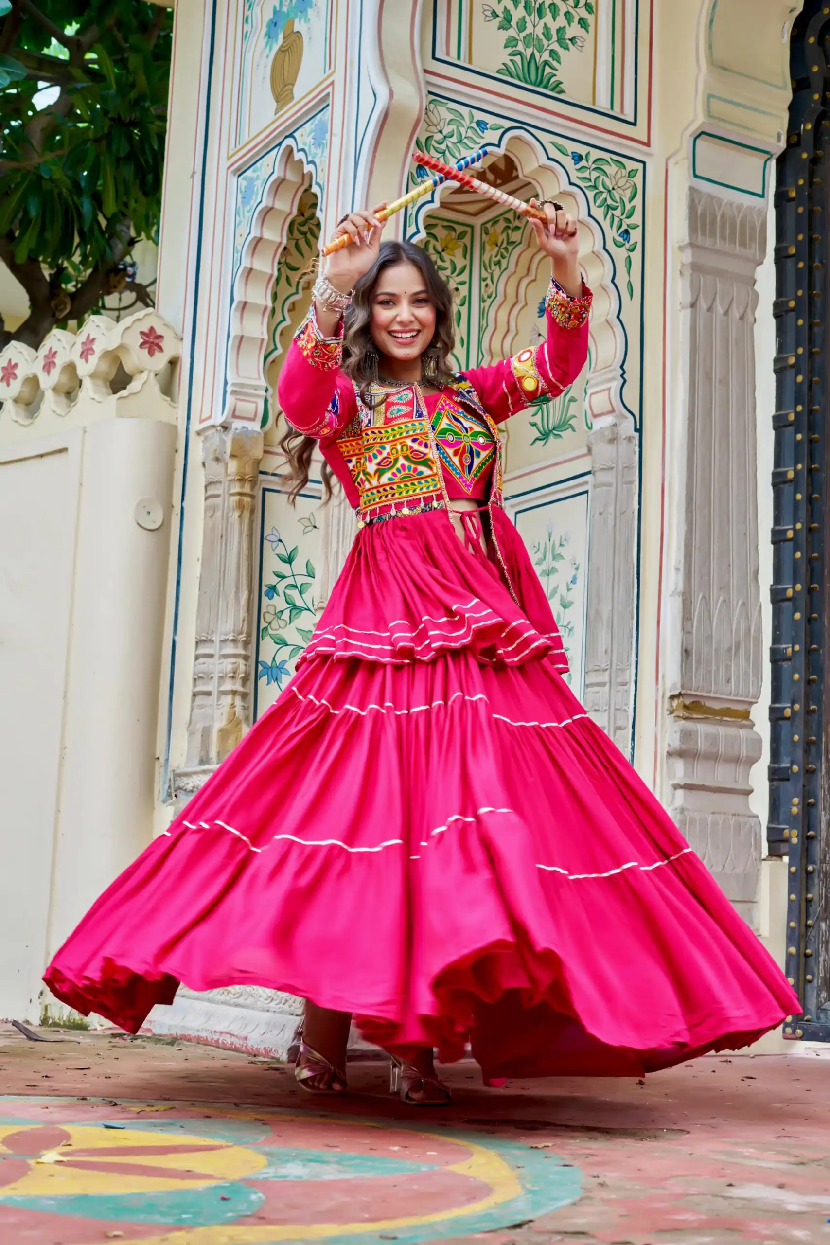 Ram 120 Pink in Pure Cotton Mirror Work & Gamthi Work Lehenga Choli . Exclusive Offer ₹3049. Delivery 4-6 Working Days. Shop now. | Lehenga, Bollywood Lehenga, Creative Lehenga, Designer Lehenga, Embroidered Lehenga, Party Wear Lehenga