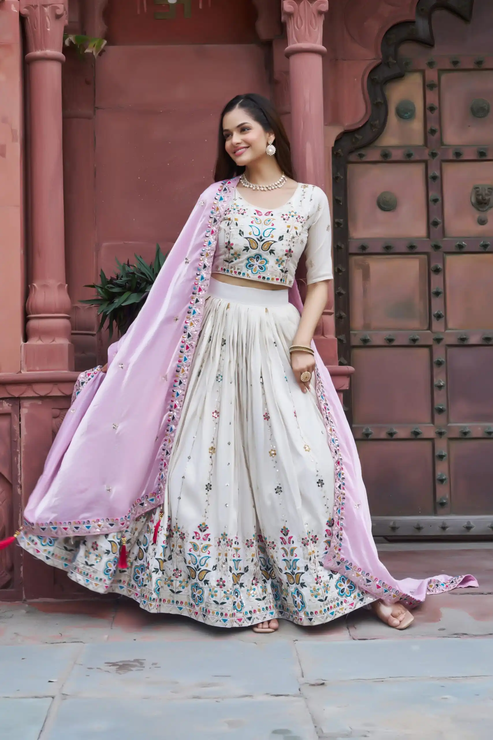Ram 144 Pink in Pure Tissue silk Embroidery Work Lehenga Choli . Available at ₹3349 only. Delivery 4-6 Working Days. Shop now. | Lehenga, Bollywood Lehenga, Creative Lehenga, Designer Lehenga, Embroidered Lehenga, Party Wear Lehenga