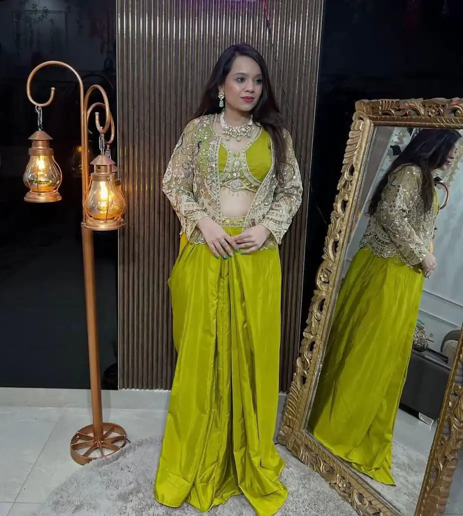 BD 1802 Pista Butterfly Net Dhoti Suit with Sequins Work & Embroidery Work. Get it for ₹2449. Delivery 4-6 Working Days. Shop now. | Jump Suits, Tops & Bottoms, Track Suits, Salwar suit, Casual Suits, Creative suits, Designer Suits, Palazzo Suits, Party Wear Suits, Patiala Suits, Straight Suits, Trendy Wear