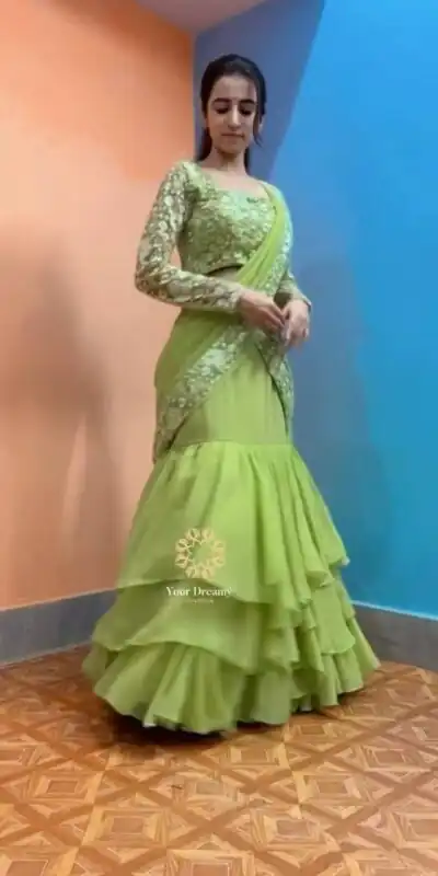 KF 1663 Pista Faux Georgette Lehenga Choli with Embroidery Work & Sequins Work. Grab it for ₹2099. Delivery 4-6 Working Days. Shop now. | Lehenga, Bollywood Lehenga, Creative Lehenga, Designer Lehenga, Embroidered Lehenga, Party Wear Lehenga