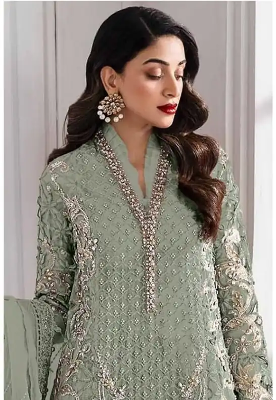 FC 1192 Pista Color Georgette Salwar Suit with Embroidery Work. Introductory Price ₹2499. Delivery 4-6 Working Days. Shop now. | Jump Suits, Tops & Bottoms, Track Suits, Salwar suit, Casual Suits, Creative suits, Designer Suits, Palazzo Suits, Party Wear Suits, Patiala Suits, Straight Suits, Trendy Wear