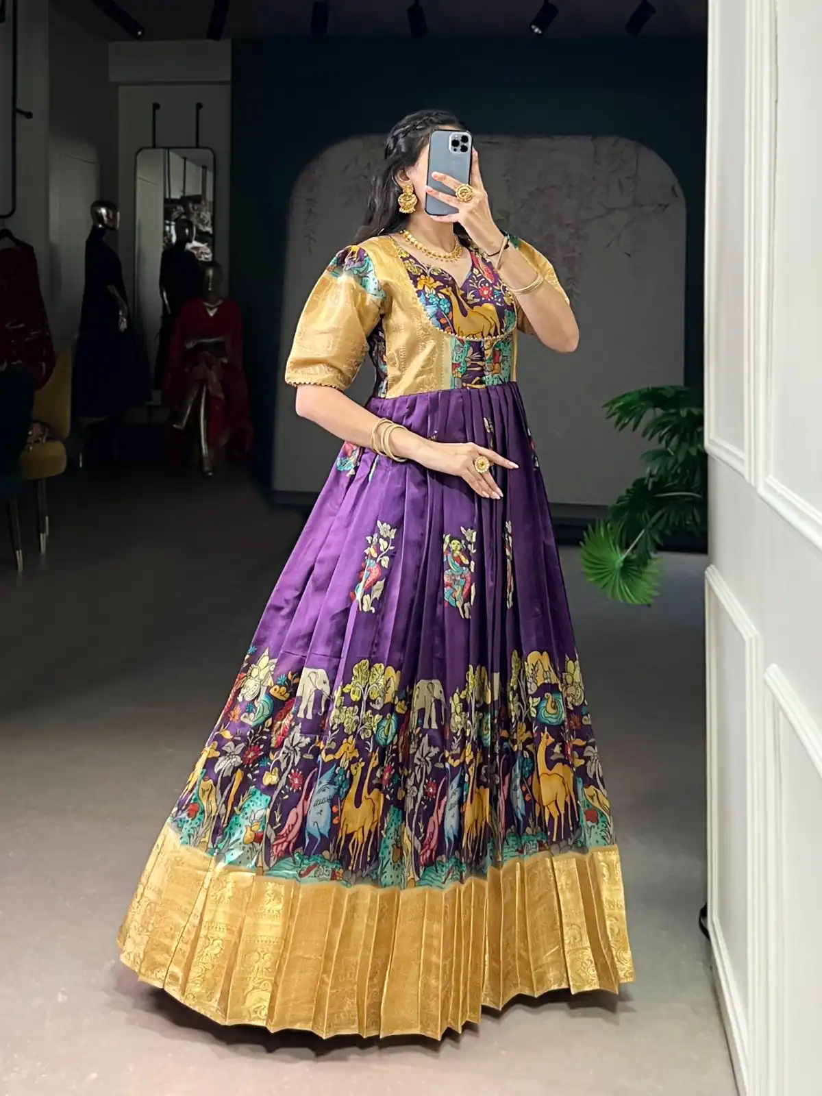 YNF 5009 Purple Dola Silk Weaving Work Gown with Designer Work. Introductory Price ₹1749. Delivery 4-6 Working Days. Shop now. | Gowns, Bollywood Gowns, Creative Gowns, Designer Gowns, Embroidered Gowns, Party Wear Gowns