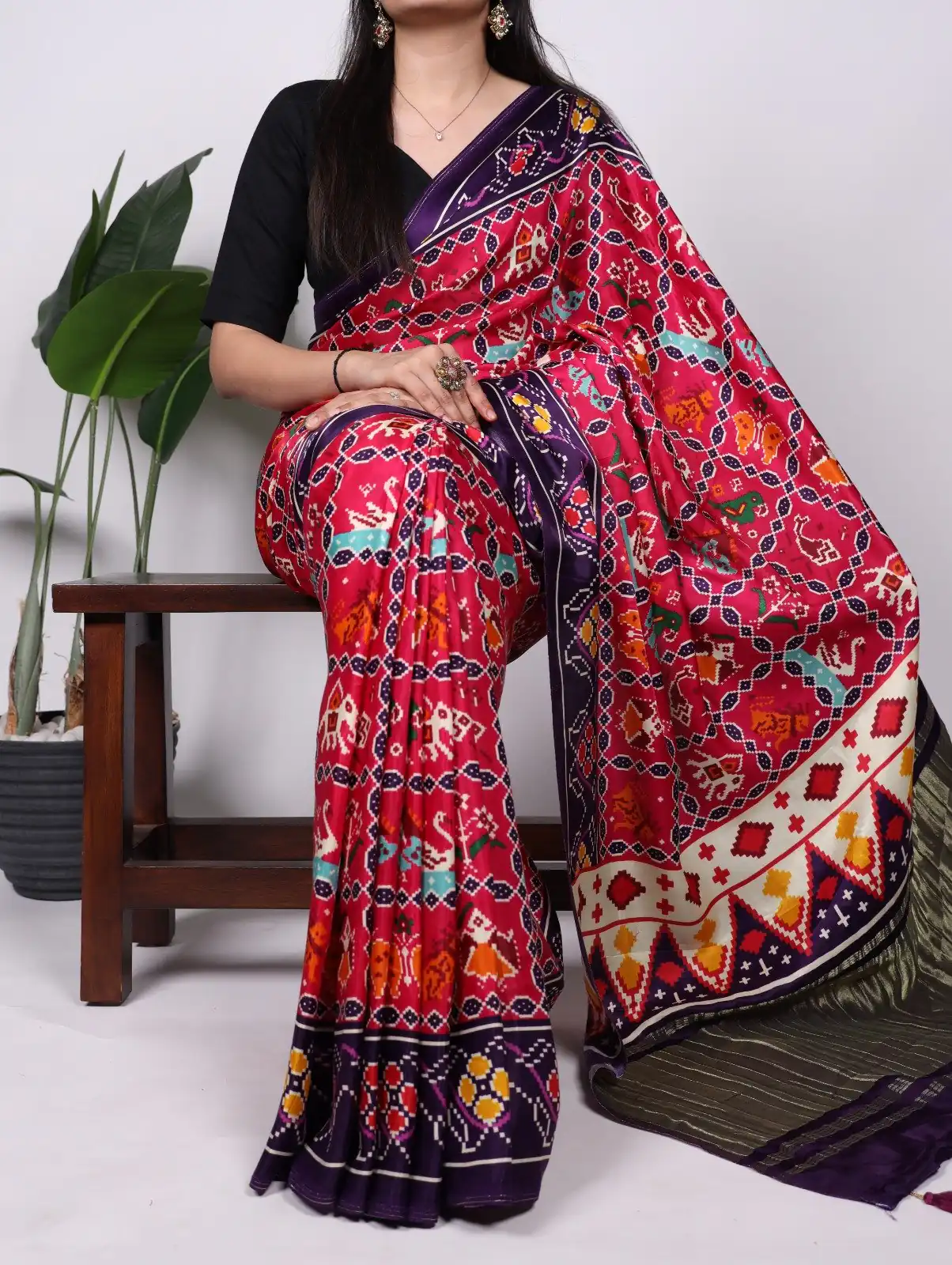 YNF 7801 Purple Gaji Silk Saree with Patola Print. Wedding, Party, Festive, Events, Best Price ₹2999. Delivery 4-6 Working Days. Shop now. | Sarees, Bollywood Sarees, Creative Sarees, Designer Sarees, Embroidered Sarees, Ethnic Saree, Modern Digital sarees, Party Wear Sarees