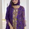 Purple Georgette Badhani Print Embroidery Work Salwar Suit