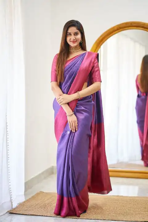 KPR 177 Purple in Soft Lichi Silk Jacquard Work Designer Work Saree . Now at just ₹1449. Delivery 4-6 Working Days. Shop now. | Sarees, Bollywood Sarees, Creative Sarees, Designer Sarees, Embroidered Sarees, Ethnic Saree, Modern Digital sarees, Party Wear Sarees