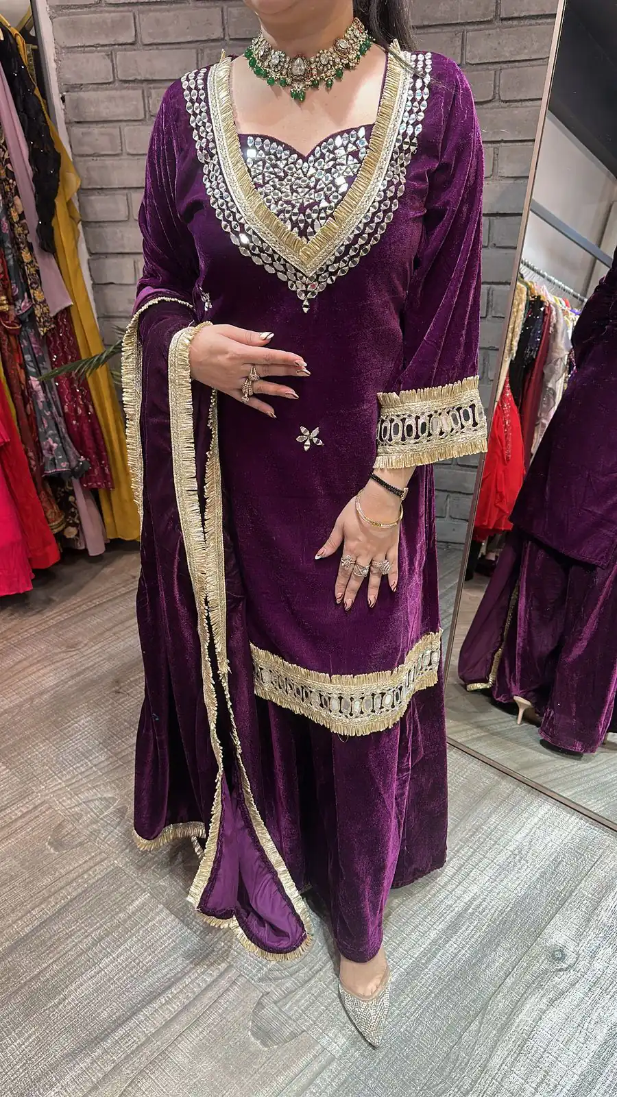 LG 2044 Purple in Velvet Mirror Work & Embroidery Work Salwar Suit . Best Price ₹2599. Delivery 4-6 Working Days. Shop now. | Casual Suits, Jump Suits, Tops & Bottoms, Track Suits, Salwar suit, Creative suits, Designer Suits, Palazzo Suits, Party Wear Suits, Patiala Suits, Straight Suits, Trendy Wear