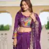 Ram 113 Purple Color Vichitra Lehenga Choli with Embroidery Work. Exclusive Offer ₹3099. Delivery 4-6 Working Days. Shop now. | Lehenga, Bollywood Lehenga, Creative Lehenga, Designer Lehenga, Embroidered Lehenga, Party Wear Lehenga