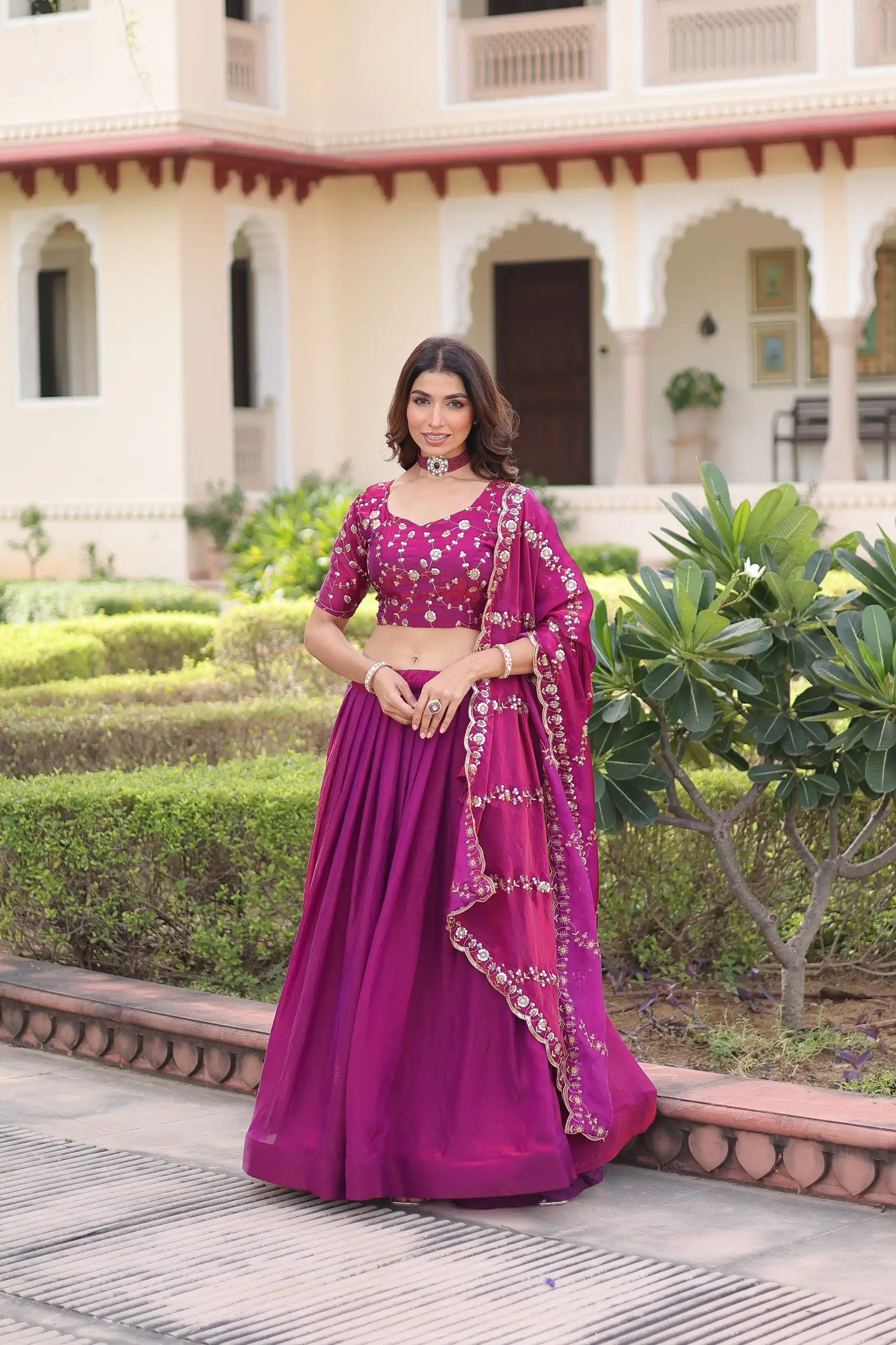 KA 5053 Rani Pink Fendi Silk Lehenga Choli with Sequins Work & Embroidery Work. Exclusive Offer ₹2049. Delivery 4-6 Working Days. Shop now. | Lehenga, Bollywood Lehenga, Creative Lehenga, Designer Lehenga, Embroidered Lehenga, Party Wear Lehenga