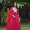 KA 1067 Rani Pink Faux Blooming Gown Perfect for Wedding, Party, Haldi, Raksha Bandhan, Traditional Day – . Exclusive Offer ₹1849. Delivery 4-6 Working Da | Gowns, Bollywood Gowns, Creative Gowns, Designer Gowns, Embroidered Gowns, Party Wear Gowns