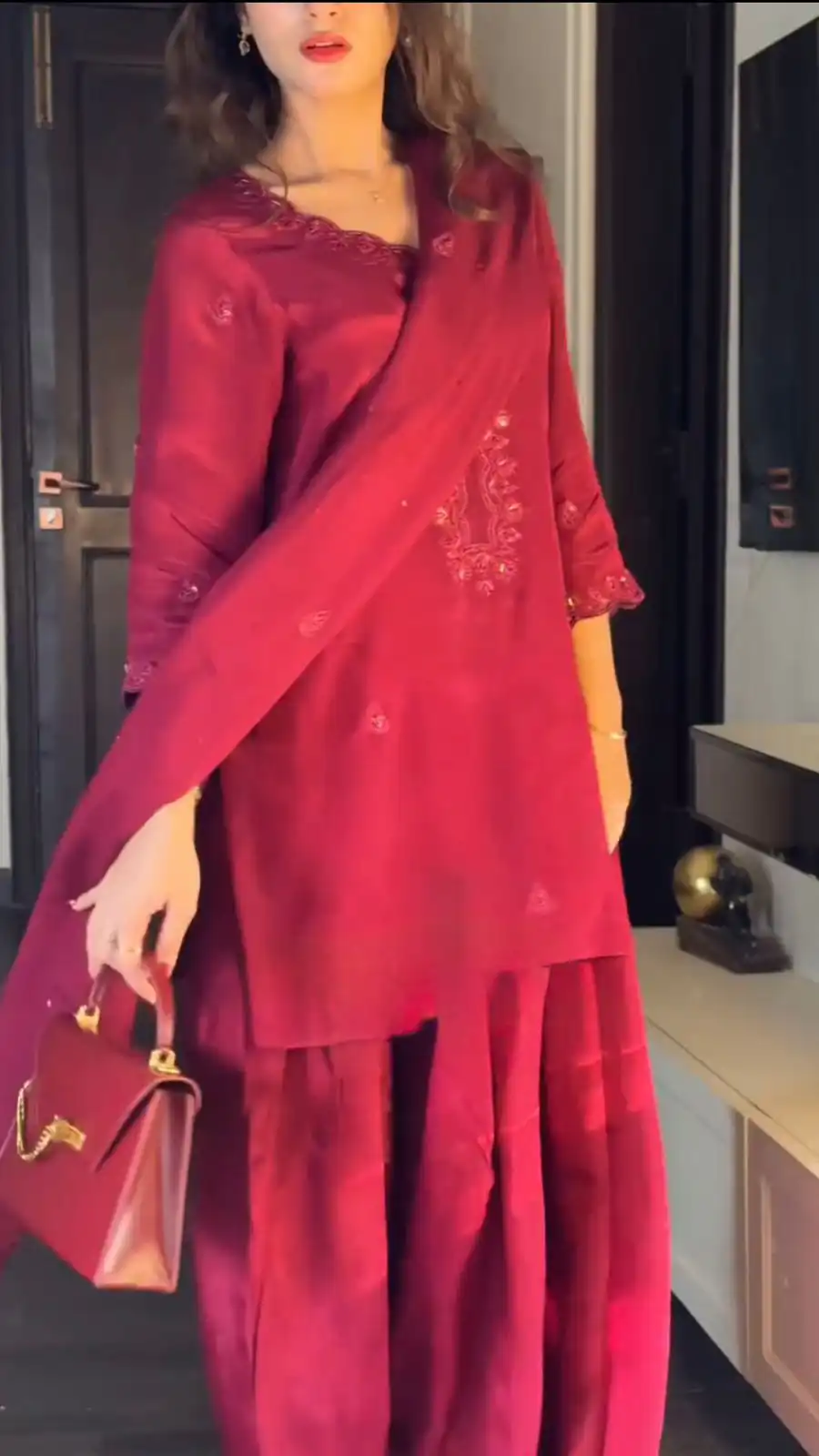 TC 5868 Red Chinon silk Salwar Suit. Perfect for Wedding, Party, Bridal Wear, Makar Sankranti, Karwa Chauth – R Affordable Price ₹1949. Delivery 4-6 Wor | Jump Suits, Tops & Bottoms, Track Suits, Salwar suit, Casual Suits, Creative suits, Designer Suits, Palazzo Suits, Party Wear Suits, Patiala Suits, Straight Suits, Trendy Wear