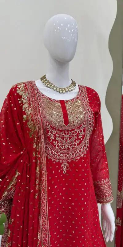 RTC 5899 Red Color Faux Georgette Salwar Suit with Lace Work. Exclusive Offer ₹2599. Delivery 4-6 Working Days. Shop now. | Casual Suits, Jump Suits, Tops & Bottoms, Track Suits, Salwar suit, Creative suits, Designer Suits, Palazzo Suits, Party Wear Suits, Patiala Suits, Straight Suits, Trendy Wear