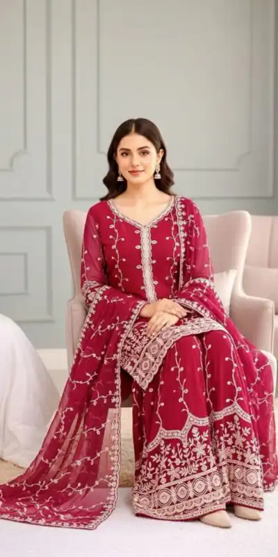 SSR 533 Red Color Fendy Silk Salwar Suit with Embroidery Work. Affordable Price ₹2149. Delivery 4-6 Working Days. Shop now. | Jump Suits, Salwar suit, Casual Suits, Creative suits, Designer Suits, Palazzo Suits, Party Wear Suits, Patiala Suits, Straight Suits