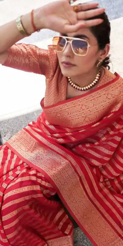 KPR 232 Red Soft Lichi Silk Saree Perfect for Wedding, Party, Anniversary, Sangeet, Baby Shower – . Now at just ₹1399. Delivery 4-6 Working Days. Shop n | Sarees, Bollywood Sarees, Creative Sarees, Designer Sarees, Embroidered Sarees, Ethnic Saree, Modern Digital sarees, Party Wear Sarees