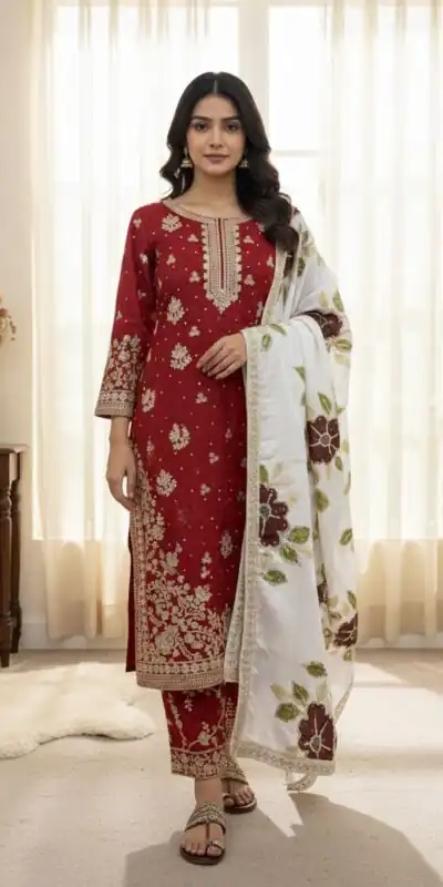 SRK 5315 Red Organza SILK Salwar Suit Perfect for Wedding, Party, Lohri, Ethnic Day, Eid – . Affordable Price ₹2499. Delivery 4-6 Working Days. | Casual Suits, Jump Suits, Tops & Bottoms, Track Suits, Salwar suit, Creative suits, Designer Suits, Palazzo Suits, Party Wear Suits, Patiala Suits, Straight Suits, Trendy Wear