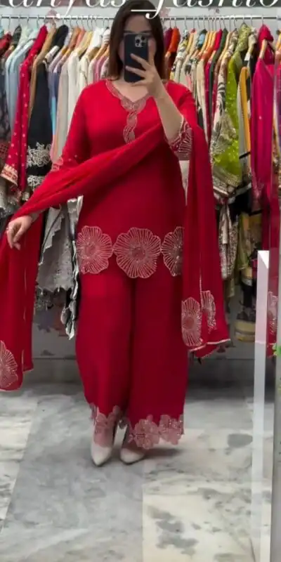 LG 2048 Red in Rangoli Bead Work Salwar Suit . Wedding, Party, Festive, Events, Best Price ₹2049. Delivery 4-6 Working Days. Shop now. | Casual Suits, Jump Suits, Tops & Bottoms, Track Suits, Salwar suit, Creative suits, Designer Suits, Palazzo Suits, Party Wear Suits, Patiala Suits, Straight Suits, Trendy Wear