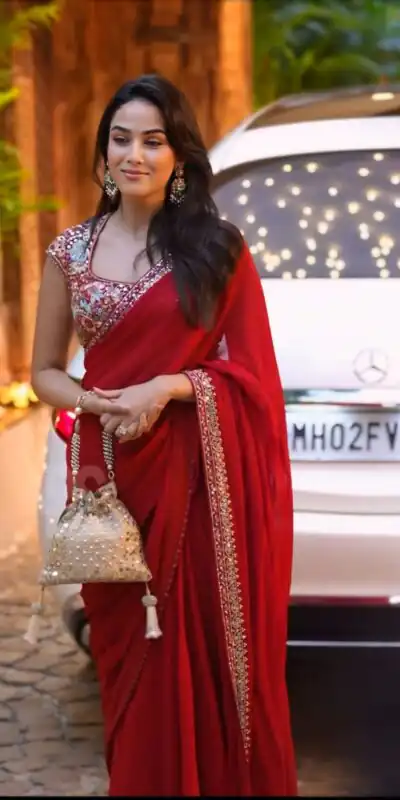 SC 1013 Red Rangoli Silk Saree Perfect for Wedding, Party, Diwali, Onam, Eid – . Get it for ₹1949. Delivery 4-6 Working Days. Shop now. | Sarees, Bollywood Sarees, Creative Sarees, Designer Sarees, Embroidered Sarees, Ethnic Saree, Modern Digital sarees, Party Wear Sarees