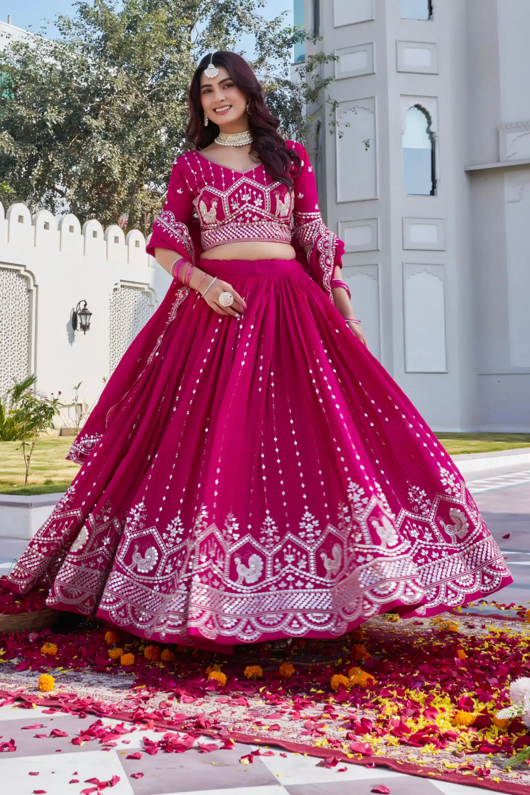 Ram 151 Red Vichitra Lehenga Choli Perfect for Wedding, Party, Haldi, Mehendi, Eid – . Best Price ₹2649. Delivery 4-6 Working Days. Shop now. | Lehenga, Bollywood Lehenga, Creative Lehenga, Designer Lehenga, Embroidered Lehenga, Party Wear Lehenga