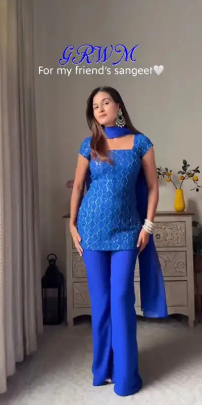 KD 1543 Royal Blue Faux Georgette Salwar Suit with Designer Work. Introductory Price ₹1949. Delivery 4-6 Working Days. Shop now. | Casual Suits, Jump Suits, Tops & Bottoms, Track Suits, Salwar suit, Creative suits, Designer Suits, Palazzo Suits, Party Wear Suits, Patiala Suits, Straight Suits, Trendy Wear