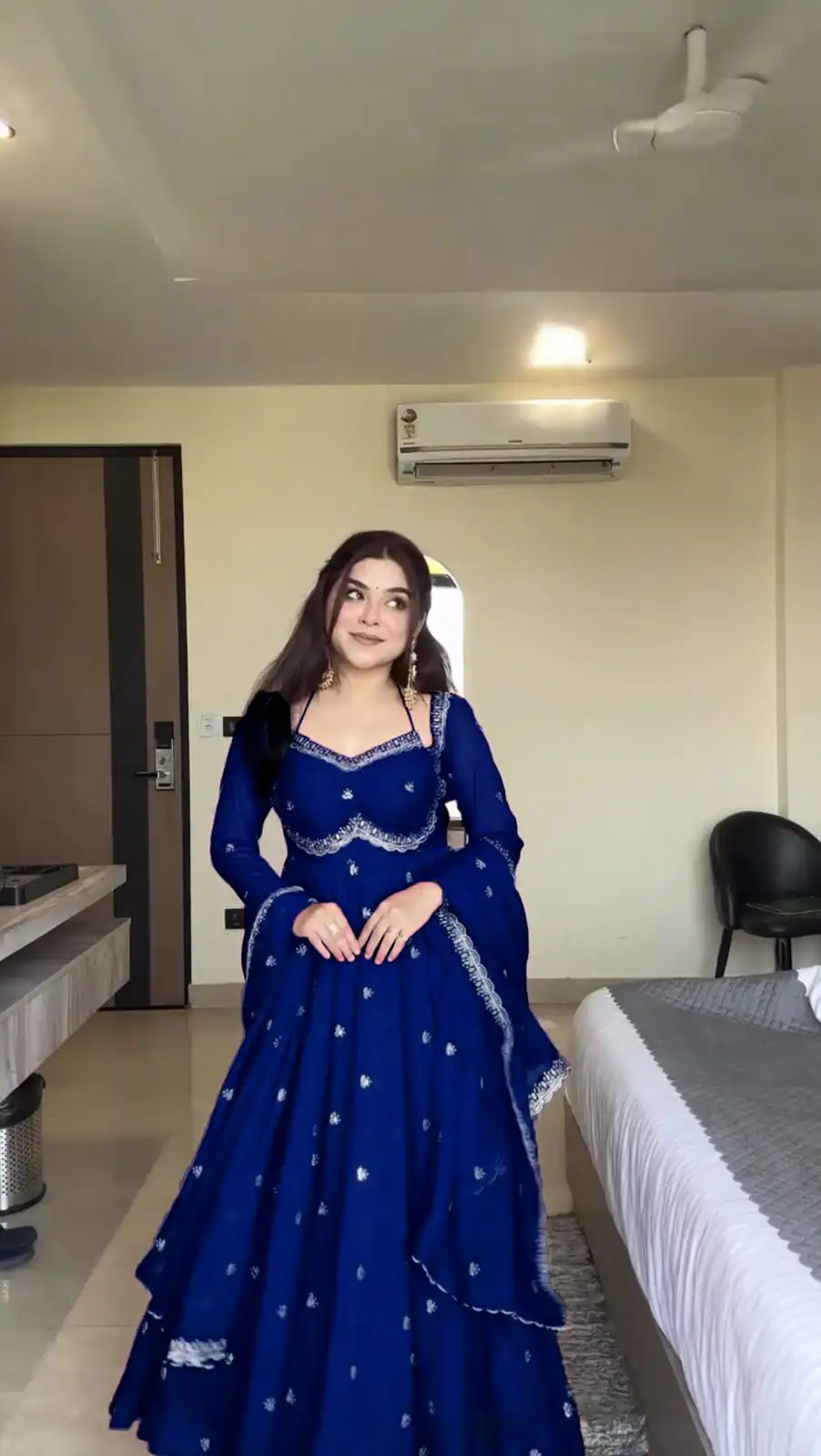 RTC 5924 Royal Blue Georgette Thread With Sequence Gown Perfect for Wedding, Party, Reception, Holi, . Available at ₹1999 only. Delivery 4-6 Working Days. | Gowns, Bollywood Gowns, Creative Gowns, Designer Gowns, Embroidered Gowns, Party Wear Gowns