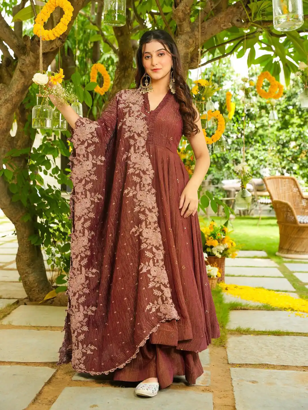 LG 2046 Rust Crunchy Salwar Suit with Embroidery Work. Wedding, Party, Festive, Events, Exclusive Offer ₹2099. Delivery 4-6 Working Days. Shop now. | Casual Suits, Jump Suits, Tops & Bottoms, Track Suits, Salwar suit, Creative suits, Designer Suits, Palazzo Suits, Party Wear Suits, Patiala Suits, Straight Suits, Trendy Wear