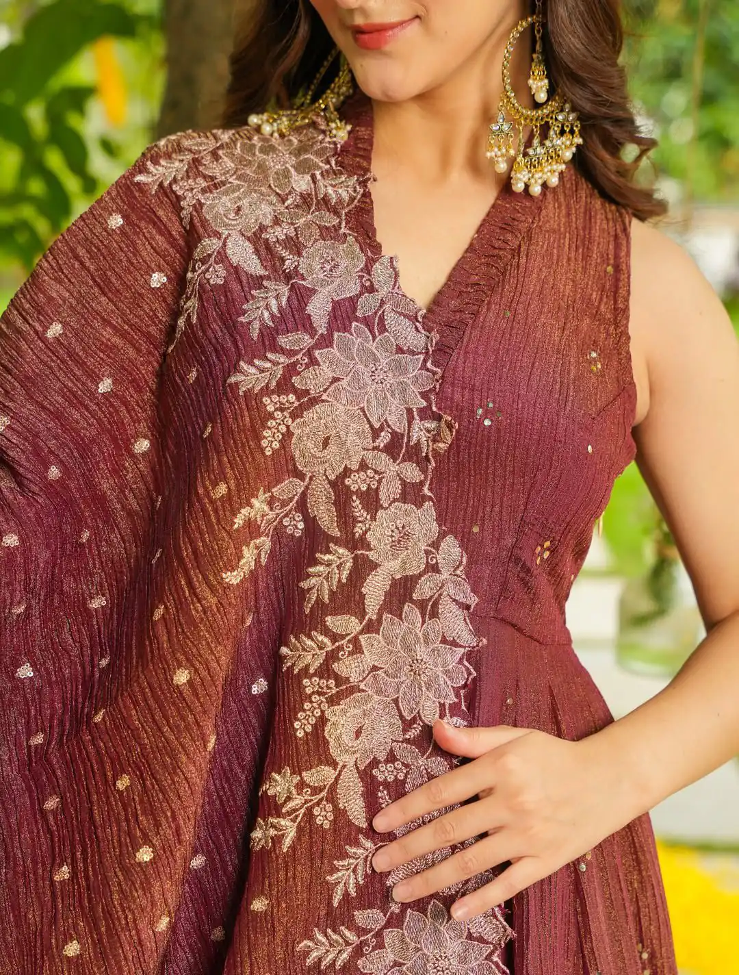 LG 2046 Rust Crunchy Salwar Suit with Embroidery Work. Wedding, Party, Festive, Events, Exclusive Offer ₹2099. Delivery 4-6 Working Days. Shop now. | Casual Suits, Jump Suits, Tops & Bottoms, Track Suits, Salwar suit, Creative suits, Designer Suits, Palazzo Suits, Party Wear Suits, Patiala Suits, Straight Suits, Trendy Wear