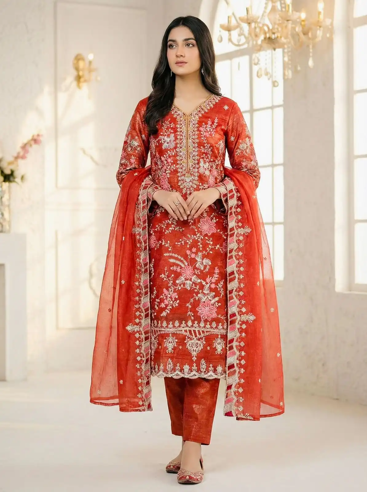 SRK 5321 Rust Crunchy Silk Salwar Suit Perfect for Wedding, Party, Eid, Sangeet, Cultural Events – . Exclusive Offer ₹2499. Delivery 4-6 Working Days. | Jump Suits, Salwar suit, Casual Suits, Creative suits, Designer Suits, Palazzo Suits, Party Wear Suits, Patiala Suits, Straight Suits