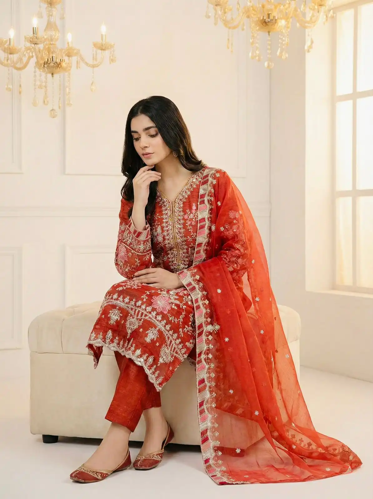 SRK 5321 Rust Crunchy Silk Salwar Suit Perfect for Wedding, Party, Eid, Sangeet, Cultural Events – . Exclusive Offer ₹2499. Delivery 4-6 Working Days. | Jump Suits, Salwar suit, Casual Suits, Creative suits, Designer Suits, Palazzo Suits, Party Wear Suits, Patiala Suits, Straight Suits