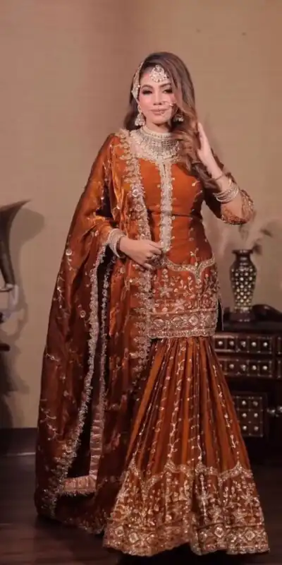SSR 533 Rust Color Fendy Silk Salwar Suit with Embroidery Work. Affordable Price ₹2149. Delivery 4-6 Working Days. Shop now. | Casual Suits, Jump Suits, Salwar suit, Creative suits, Designer Suits, Palazzo Suits, Party Wear Suits, Patiala Suits, Straight Suits