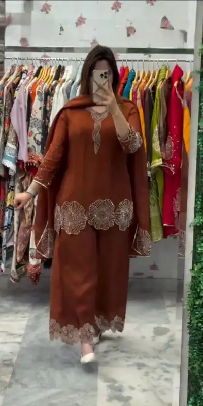 LG 2048 Rust in Rangoli Bead Work Salwar Suit . Wedding, Party, Festive, Events, Best Price ₹2049. Delivery 4-6 Working Days. Shop now. | Casual Suits, Jump Suits, Tops & Bottoms, Track Suits, Salwar suit, Creative suits, Designer Suits, Palazzo Suits, Party Wear Suits, Patiala Suits, Straight Suits, Trendy Wear