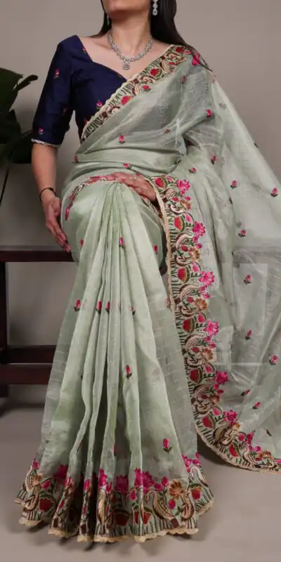 YNF 7400 Sea Green Zari Kota Tissue Saree Perfect for Wedding, Party, Mehendi, Housewarming, Haldi – . Special Price ₹3299. Delivery 4-6 Working Days. | Sarees, Bollywood Sarees, Creative Sarees, Designer Sarees, Embroidered Sarees, Ethnic Saree, Modern Digital sarees, Party Wear Sarees