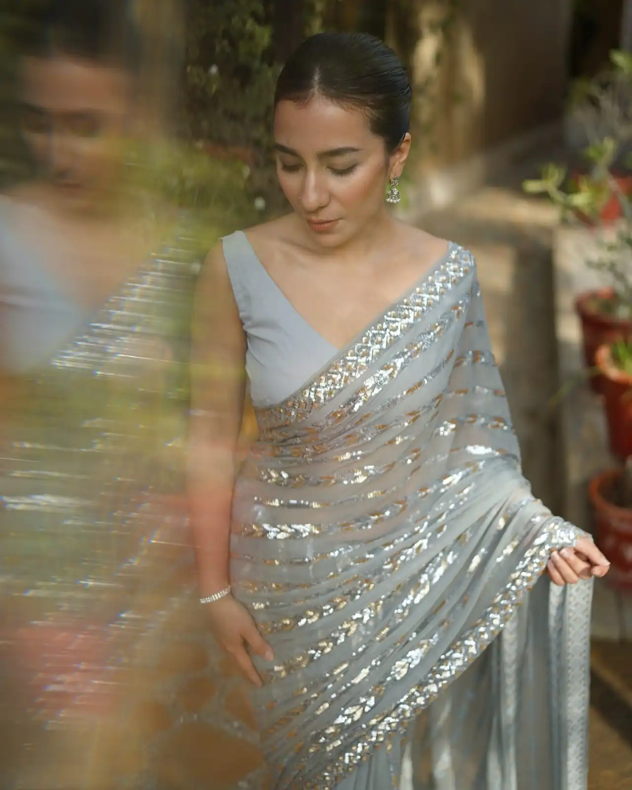 JR 635 Silver Georgette Saree with Lace Work & Embroidery Work. Exclusive Offer ₹1949. Delivery 4-6 Working Days. Shop now. | Sarees, Bollywood Sarees, Creative Sarees, Designer Sarees, Embroidered Sarees, Ethnic Saree, Modern Digital sarees, Party Wear Sarees