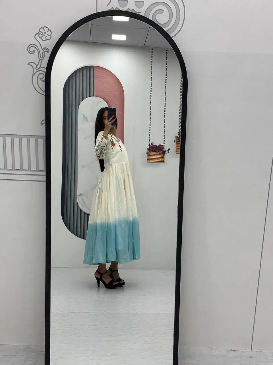 PC 526 Sky Blue Soft Cotton Gown with Embroidery Work. Wedding, Party, Festive, Events, Best Price ₹1749. Delivery 4-6 Working Days. Shop now. | Gowns, Bollywood Gowns, Creative Gowns, Designer Gowns, Embroidered Gowns, Party Wear Gowns