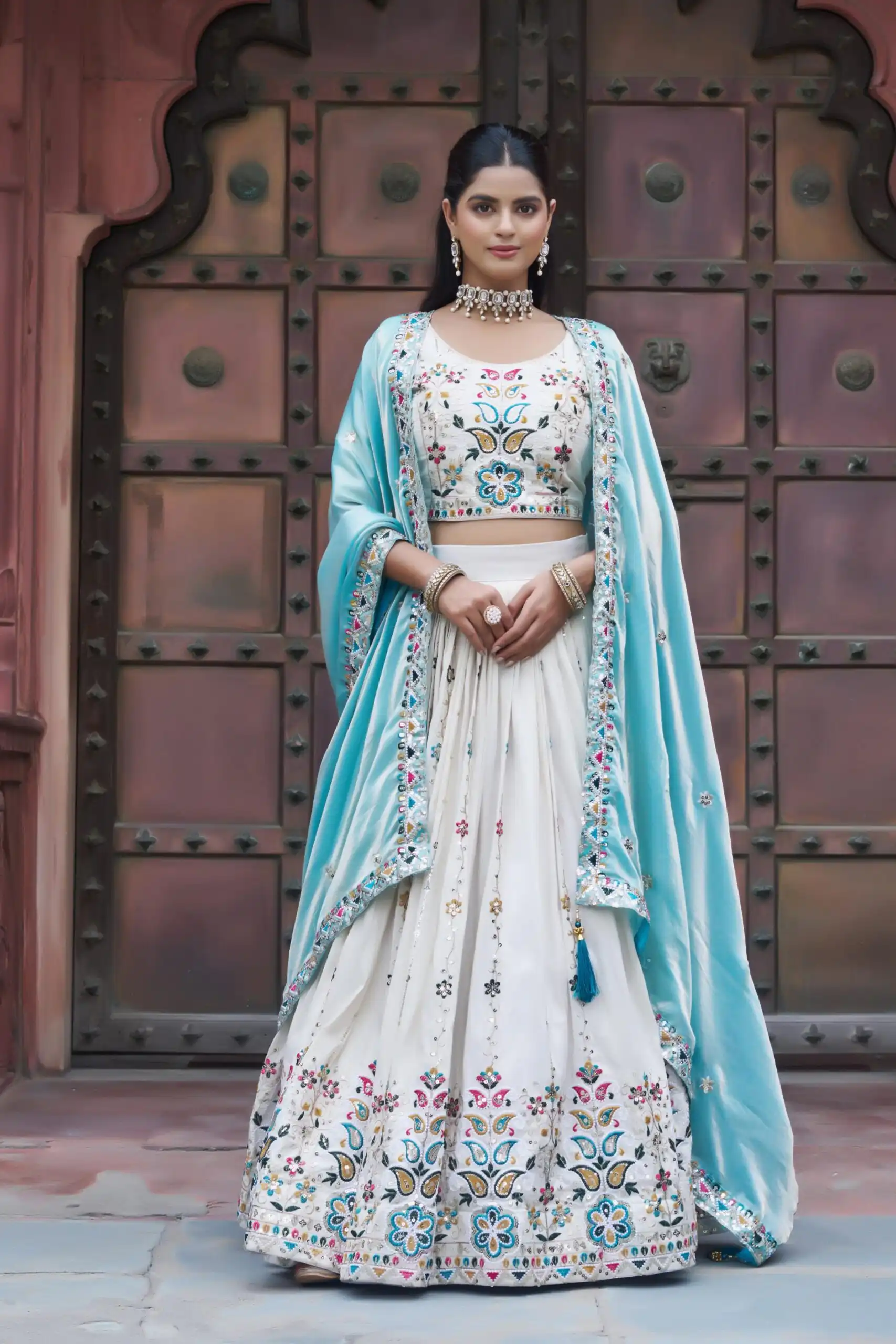 Ram 144 Sky Blue in Pure Tissue silk Embroidery Work Lehenga Choli . Available at ₹3349 only. Delivery 4-6 Working Days. Shop now. | Lehenga, Bollywood Lehenga, Creative Lehenga, Designer Lehenga, Embroidered Lehenga, Party Wear Lehenga